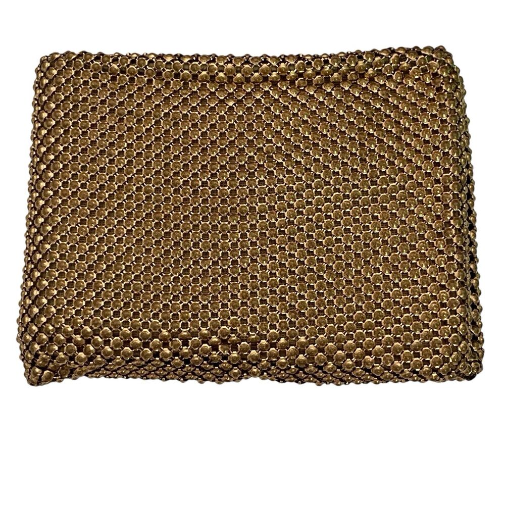 Vintage 1950s Whiting And Davis Gold Tone Mesh Wallet